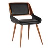 Armen Living,Panda Mid-Century Dining Chair Faux Leather Set Of 2 - 2 of 4