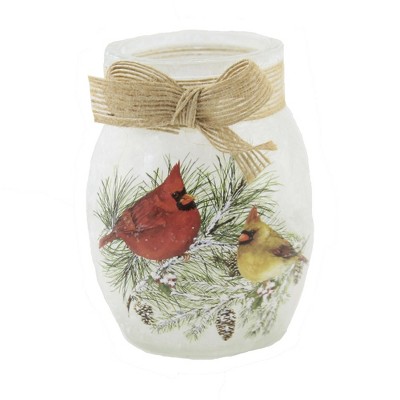 Stony Creek 4.0" Christmas Cardinals Small Jar Pre-Lit Electric  -  Novelty Sculpture Lights