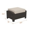 Covers&All Cabo 29.5 in W Rectangular Ottoman, Jacobean Wicker w / 5 in Sunbrella Cushion - 3 of 4
