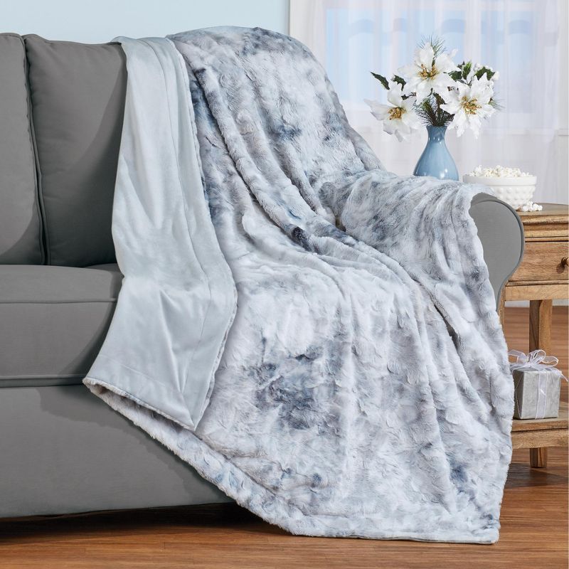 Collections Etc Tie Dye Faux Fur Throw, 2 of 4