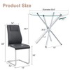 5-Piece Dining Set with Glass Round Table and 4 PU Armless Chairs - 4 of 4