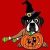 Men's Design By Humans Halloween Boxer Dog By TreeHouses T-Shirt - 2 of 4