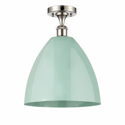 Plymouth Dome - 1 Light Semi-Flush Mount In Industrial Style-14.75 Inches Tall and 12 Inches Wide