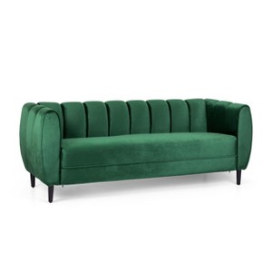 NicBex 83.25 Inch 3 Seater Sofa Couch with Deep Seat Modern Comfy Velvet Couch with Wood Legs for Living Room - 1 of 4