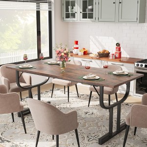 71 Inch Large Rectangular Dining Table for 4-6 People, - 1 of 4