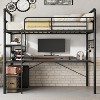 Loft Bunk Bed with L-Shaped Desk,Twin Loft Bed with Desk Underneath, Metal Bunk Beds with High Guardrail and Ladder,Easy Assembly - 3 of 4