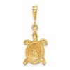 Black Bow Jewelry 14k Yellow Gold 2D Turtle Pendant - 3 of 4