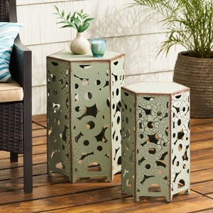 Janey 2-piece Patio Portable Side Table for Garden, Beach, Outdoor Furniture - Maison Boucle - 1 of 4