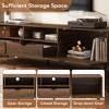Mid-Century TV Stand with 2 Drawers, Drop-Down Door & Open Shelves, Media Console Table for TVs up to 80'', Entertainment Center for Living Room - 3 of 4