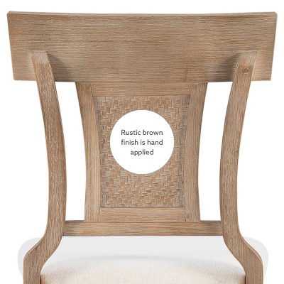 Rylan 30" Gray Wash Finish & Beige Linen Solid Wood Barstool