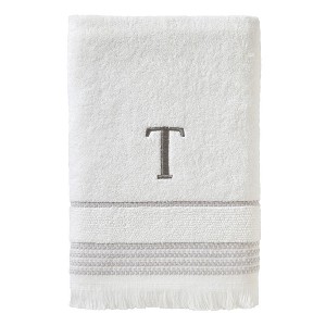 SKL Home By Saturday Knight Ltd Casual Monogram Bath Towel 28" x 54" White - 1 of 1