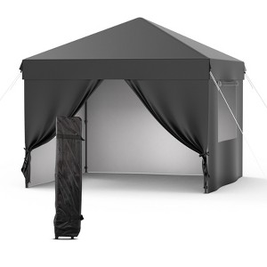 10 ft. x 10 ft. Pop Up Canopy Tent Outdoor Heavy Duty Instant Shelter with 4 Sidewalls for Events - 1 of 4