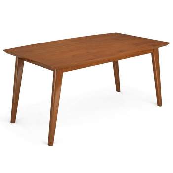 Tierney Mid-Century Rectangle Dining Table Teak Brown - WyndenHall