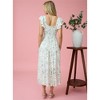 August Sky Women's Front Mock Tie Sweetheart Neckline Floral Midi Dress - 2 of 4