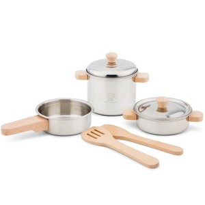 New Classic Toys Metal Pan Set with Wooden Handle - 1 of 4