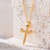 Cross Necklace 14K Plated Dainty Chain, Minimalist Faith Pendant Religious Prayer Jewelry Gift - 4 of 4
