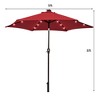 Costway 9' Solar LED Lighted Patio Market Umbrella Tilt Adjustment Crank Lift - 3 of 4