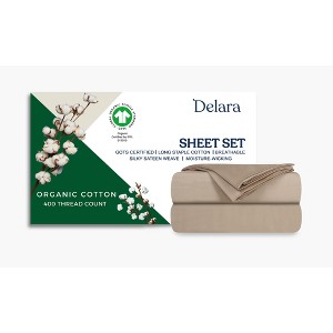 Delara GOTS Certified 100% Organic Cotton Smooth & Breathable Sheet Set - 1 of 4
