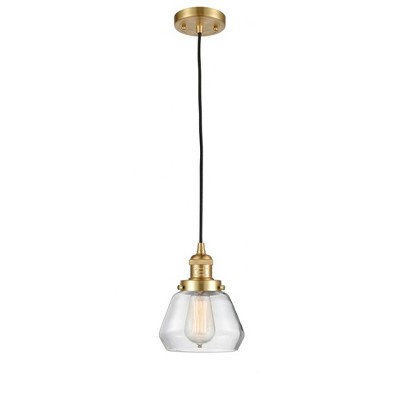 Fulton - 1 Light Cord Hung Mini Pendant In Industrial Style-10 Inches Tall and 7 Inches Wide