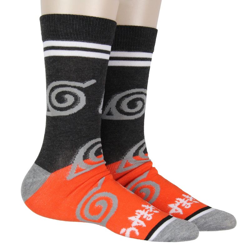 Naruto Shippuden Men's Clan Logos 3-Pack Adult Mid-Calf Crew Socks Size 8-12 Multicoloured, 4 of 8
