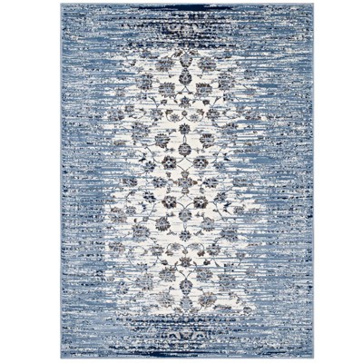 Modway Chiara Distressed Floral Lattice Contemporary 8x10 Area Rug – Vintage-Inspired Indoor Carpet with Geometric Pattern and Soft Texture