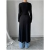 Women's V Neck Button Down Long Cardigan Long Sleeve Ribbed Knit Slit Sweater Casual Going Out Tops - 3 of 4