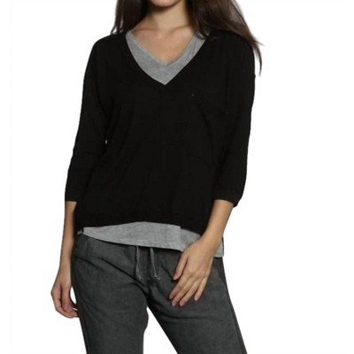 Women's Rib Back V Neck Pullover - LABEL+thread