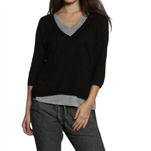 Women's Rib Back V Neck Pullover - LABEL+thread - 1 of 4