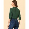 Allegra K Women's 3/4 Ruched Sleeve Shawl Lapel Lightweight Open Front Cardigans - 3 of 4