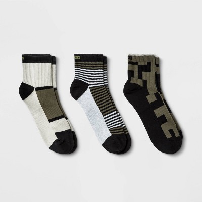 Pair of Thieves Men's Cushion 3pk Ankle Socks - Forest Green/Black 8-12