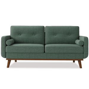 Jojoka 65" Loveseat Sofa, Mid Century Modern Linen Upholstered Couch for Living Room, Bedroom, Office, Small Spaces - 1 of 4