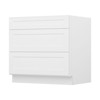 HOMLUX Easy-DIY 24 in D x 34.5 in H in Shaker White Ready to Assemble Drawer Base Kitchen Cabinet With 3-Drawers - 2 of 4