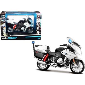 BMW S 1000 RR White with Blue and Red Stripes with Plastic Display Stand 1/12 Diecast Motorcycle Model by Maisto
