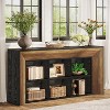 Tribesigns 63" Console Tables, Farmhouse Entryway Table with 6 Storage Cubes, Sofa Tables for Living Room, Hallway - 2 of 4
