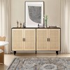 Okak Rustic Rattan Decorative Sideboard Cabinet with 4-Door & Adjustable Shelves, Functional Buffet Cabinet for Kitchen Dining Room - 4 of 4