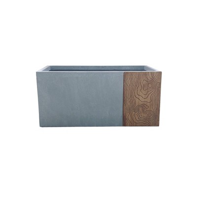 15" Kante Lightweight Modern Outdoor Concrete Rectangular Planter Timber Ridge Gray - Rosemead Home & Garden, Inc.