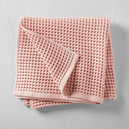 Woolaty Pink Waffle-Knit Three-Piece Towel Set, Best Price and Reviews