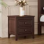 Retro Nightstand with 2 Drawers, Bedside Table with Classic Design-ModernLuxe
