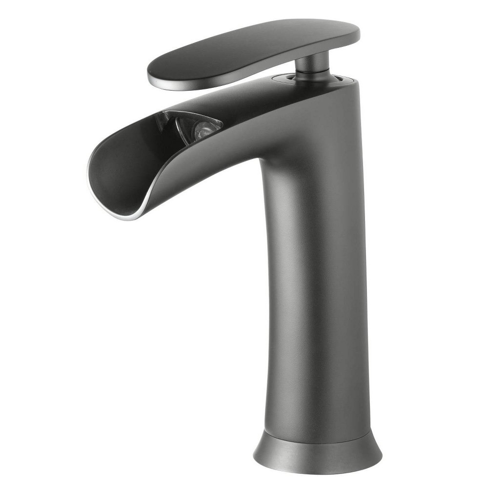 Photos - Tap 4" Single Handle LED Bathroom Faucet with Pop Up Drain and Deck Plate Blac