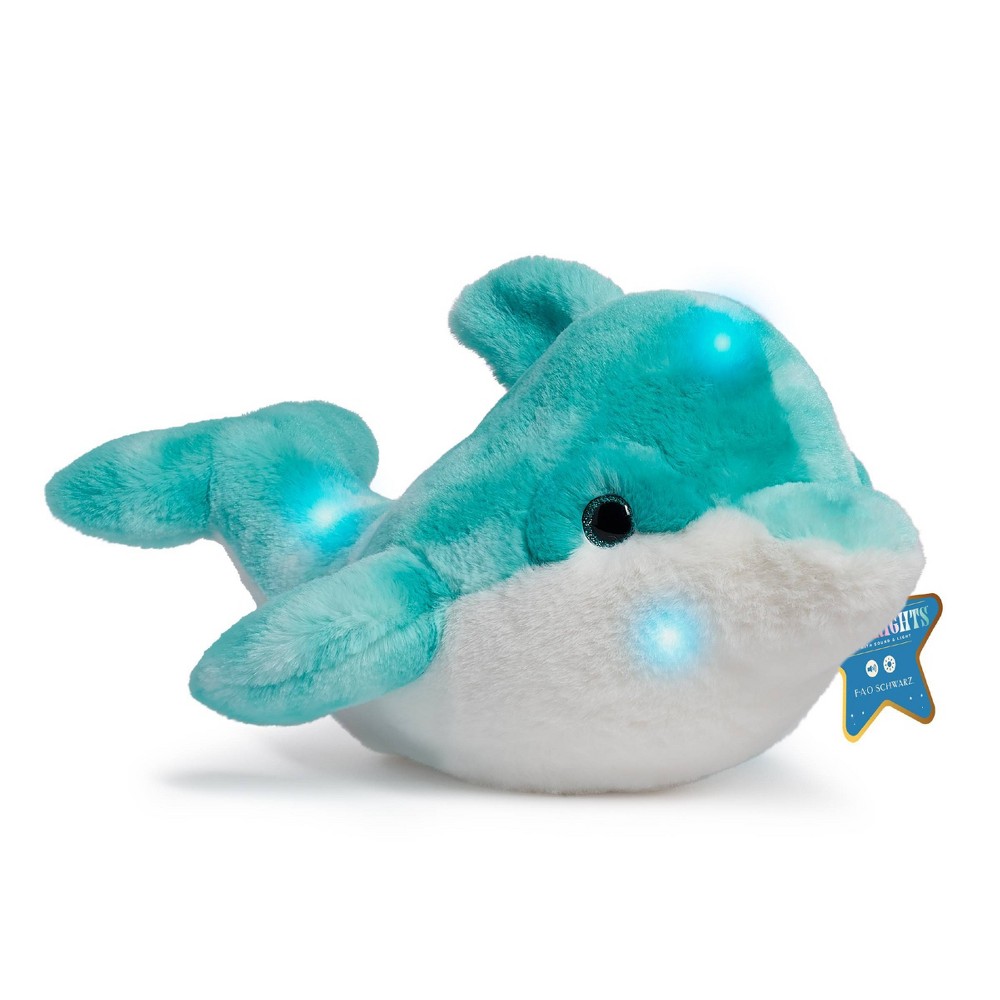 FAO Schwarz 17" Glow Brights LED with Sound Dolphin Toy Plush