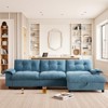 TIRAMISUBEST 104*60" L Shape Chenille Sectional Sofa with Dual-Port Charging, Cup Holder, Side Storage Pockets Pull Out Bed Flip Table - 2 of 4