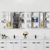 MAYEERTY 5.9 x 31.5in Modern Rectangular Bathroom Medicine Cabinets, Metal Framed Wall Mirror with Storage, White - 3 of 4