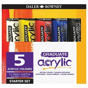 Daler-Rowney Graduate Acrylic Paint Assorted Colors 120ml 5/Set (DRWD1239001003) - 1 of 3