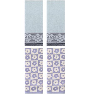 REGALWOVEN 4 Pcs Floral Soft Absorbent Decorative Bathroom Hand Towels - 1 of 4