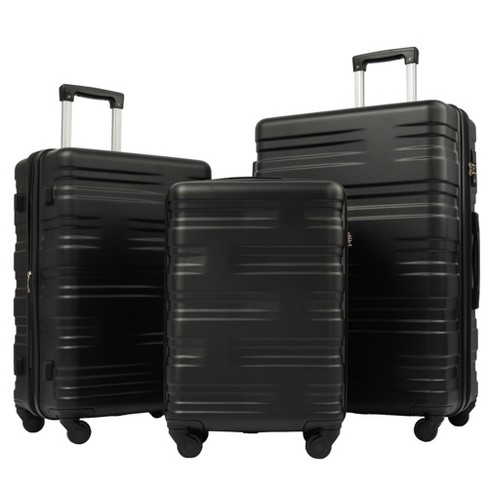 3 PCS Expandable ABS Hard Shell Luggage Set with Spinner Wheels and TSA  Lock, Gray - ModernLuxe