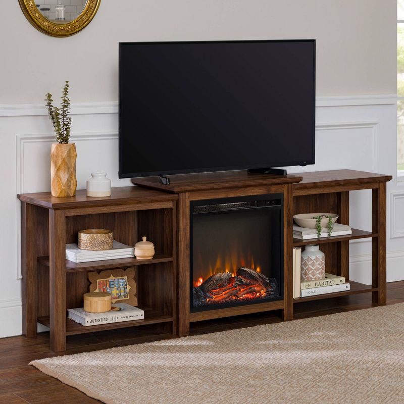 Tiered Open Shelf Electric Fireplace TV Stand for TVs up to 30" - Saracina Home, 3 of 13