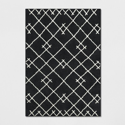 7'X10' Kenya Fleece Geometric Design Tufted Area Rugs Black - Project 62™