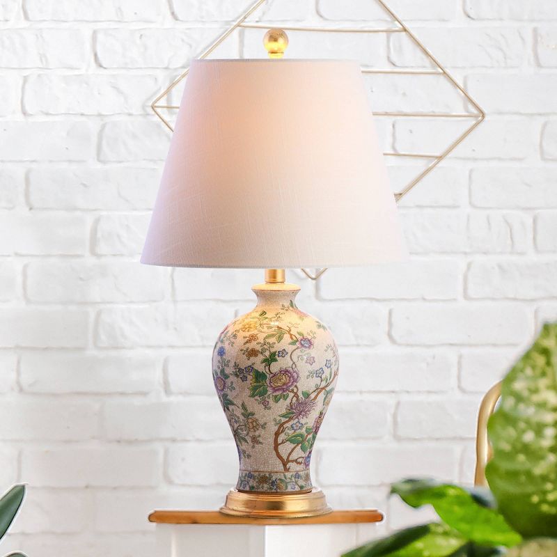 24&#34; Penelope Chinoiserie Table Lamp (Includes LED Light Bulb) Cream - JONATHAN Y, 5 of 6