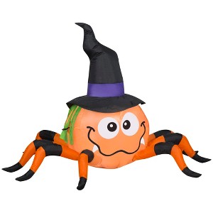 Gemmy Airblown Inflatable Orange Spider , 3 ft Tall, Multi - 1 of 4