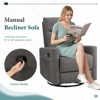 GlasFlength Seating Sets, Manual Recliner Chair Single Sofa, Massage and Heating, for Living Room, Gray, 25.2"*29.2"*38.7" - 4 of 4